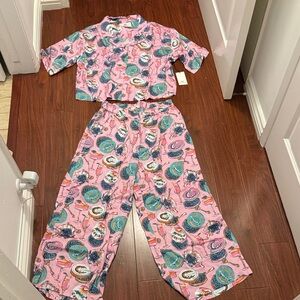 Printfresh Champagne & Caviar Pajama Set, size Med
